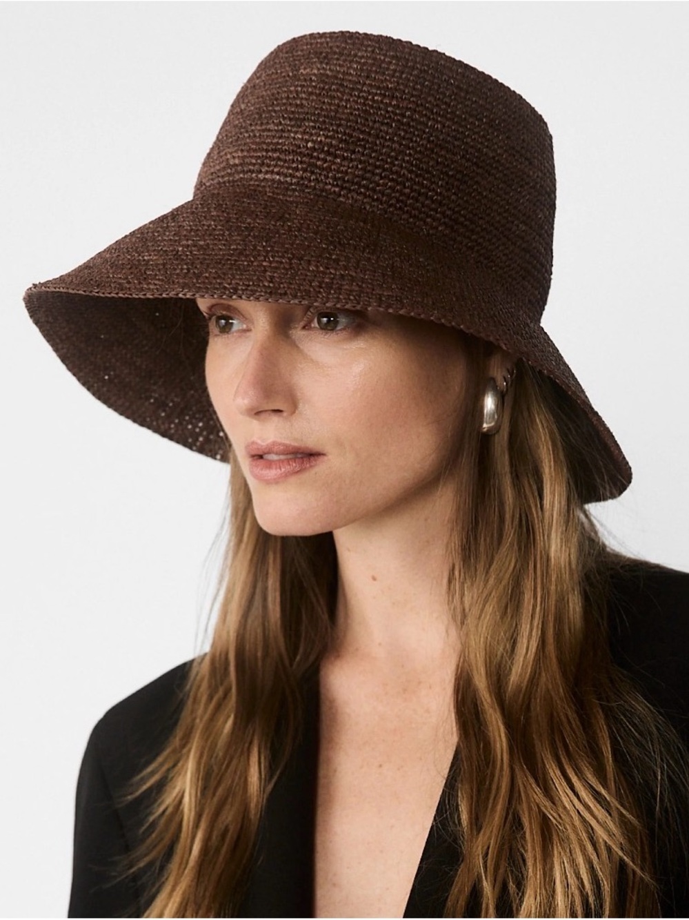 Janessa Leone chestnut Straw Bucket Hat